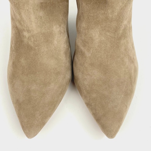 NEW Vince Camuto Suede Leather Mid Calf Boots Women's 10 M Regina Pull On Beige - Picture 7 of 9